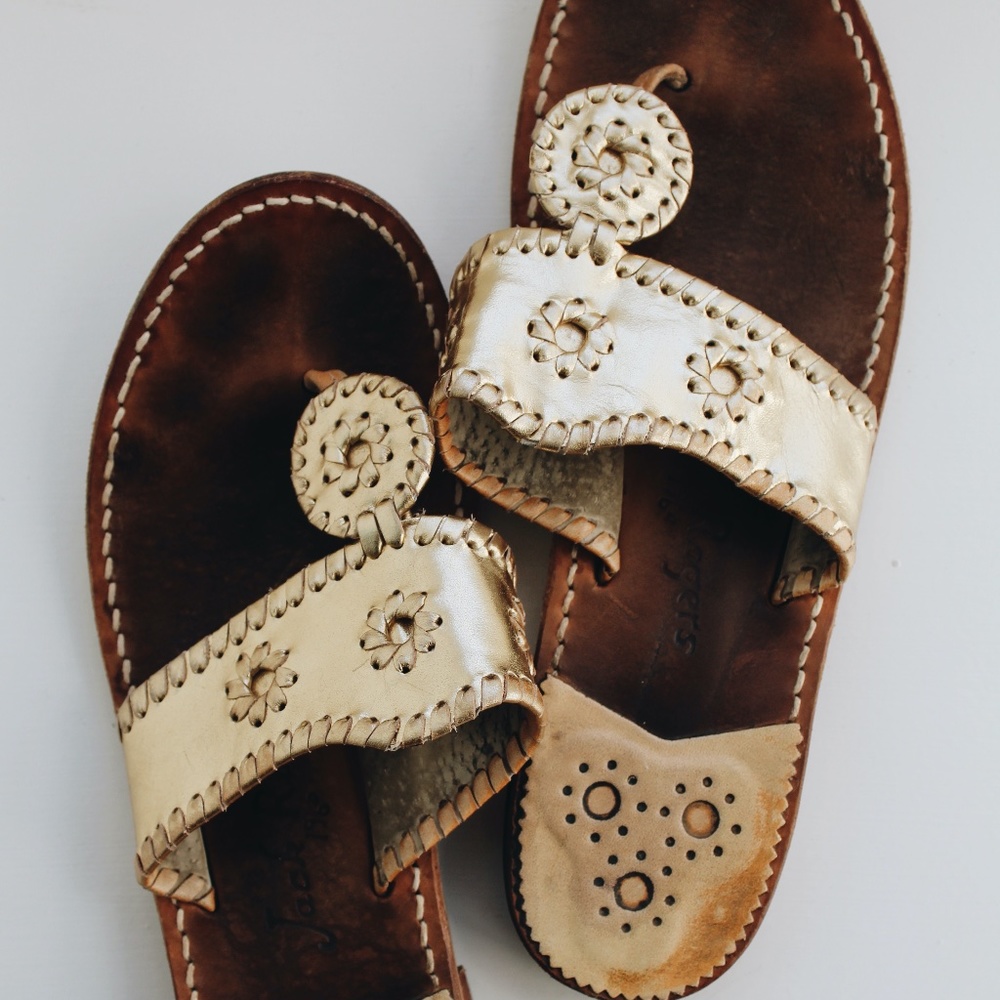 Gold Size 9 Jack Roger Sandals